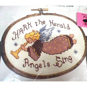 Hark The Herald Angels Sing Counted Cross Stitch Kit Embroidery Stand Included